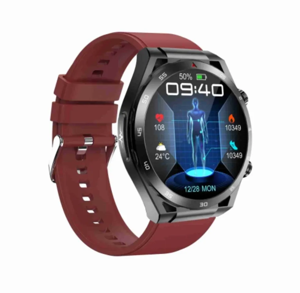 1.39 Inch Ip67 Waterproof Silicone Band Smart Watch Support Ecg / Non-Invasive Blood Glucose Measurement