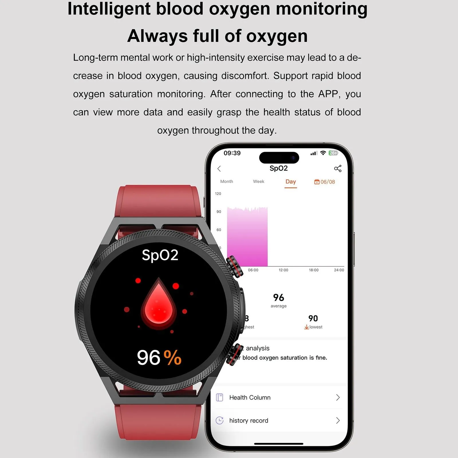 1.39 Inch Ips Screen Ip67 Waterproof Leather Band Smart Watch Support Body Temperature Monitoring / Ecg