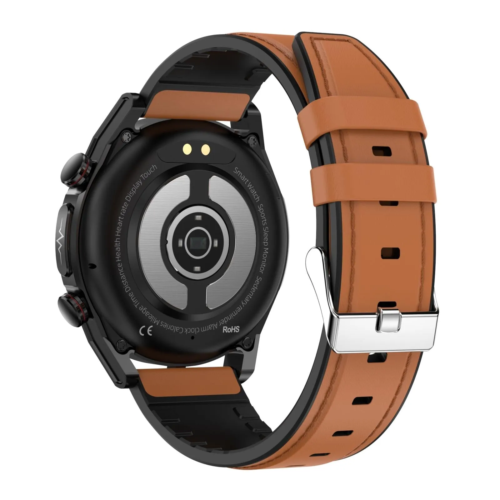 1.39 Inch Ips Screen Ip67 Waterproof Leather Band Smart Watch Support Body Temperature Monitoring / Ecg