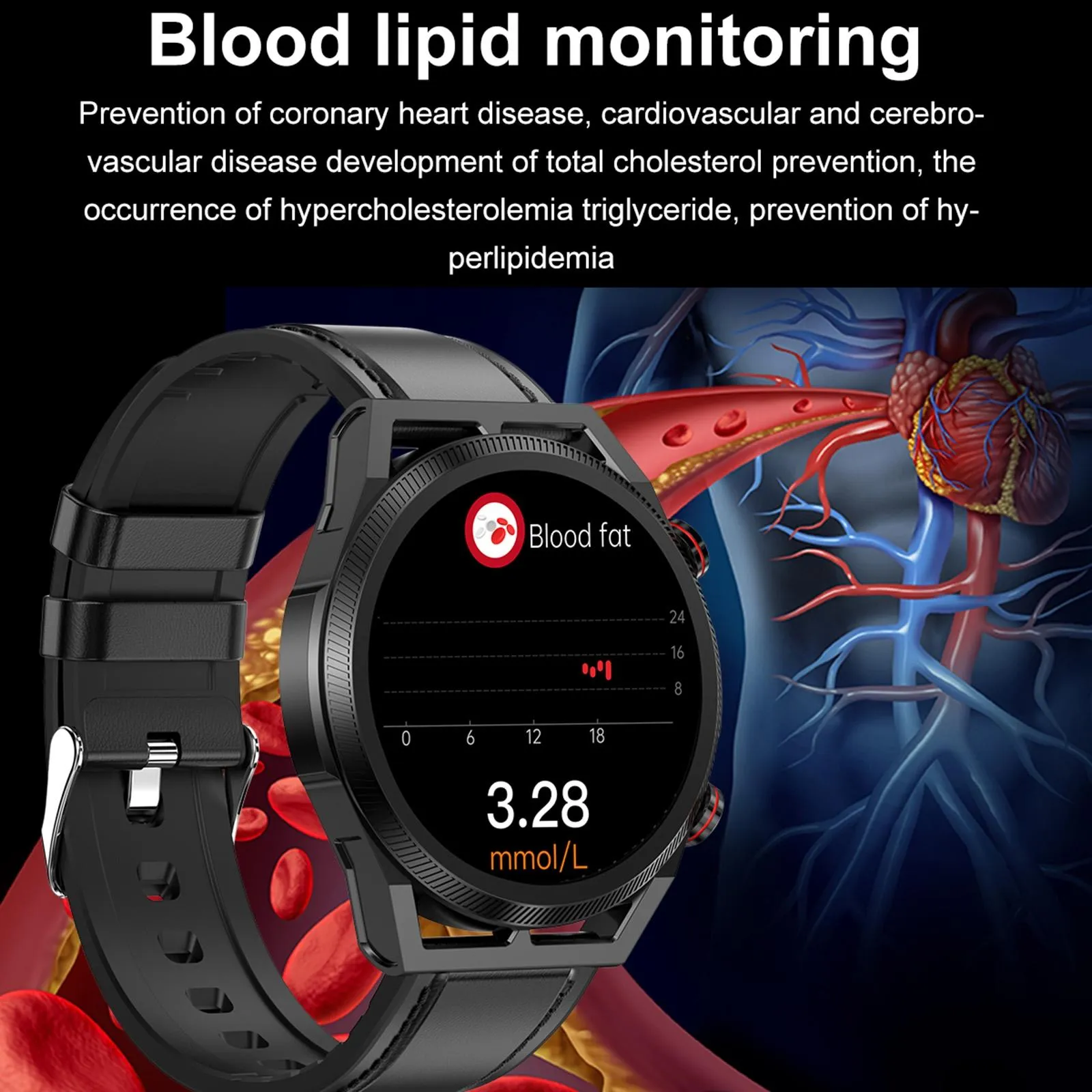 1.39 Inch Ips Screen Ip67 Waterproof Leather Band Smart Watch Support Body Temperature Monitoring / Ecg