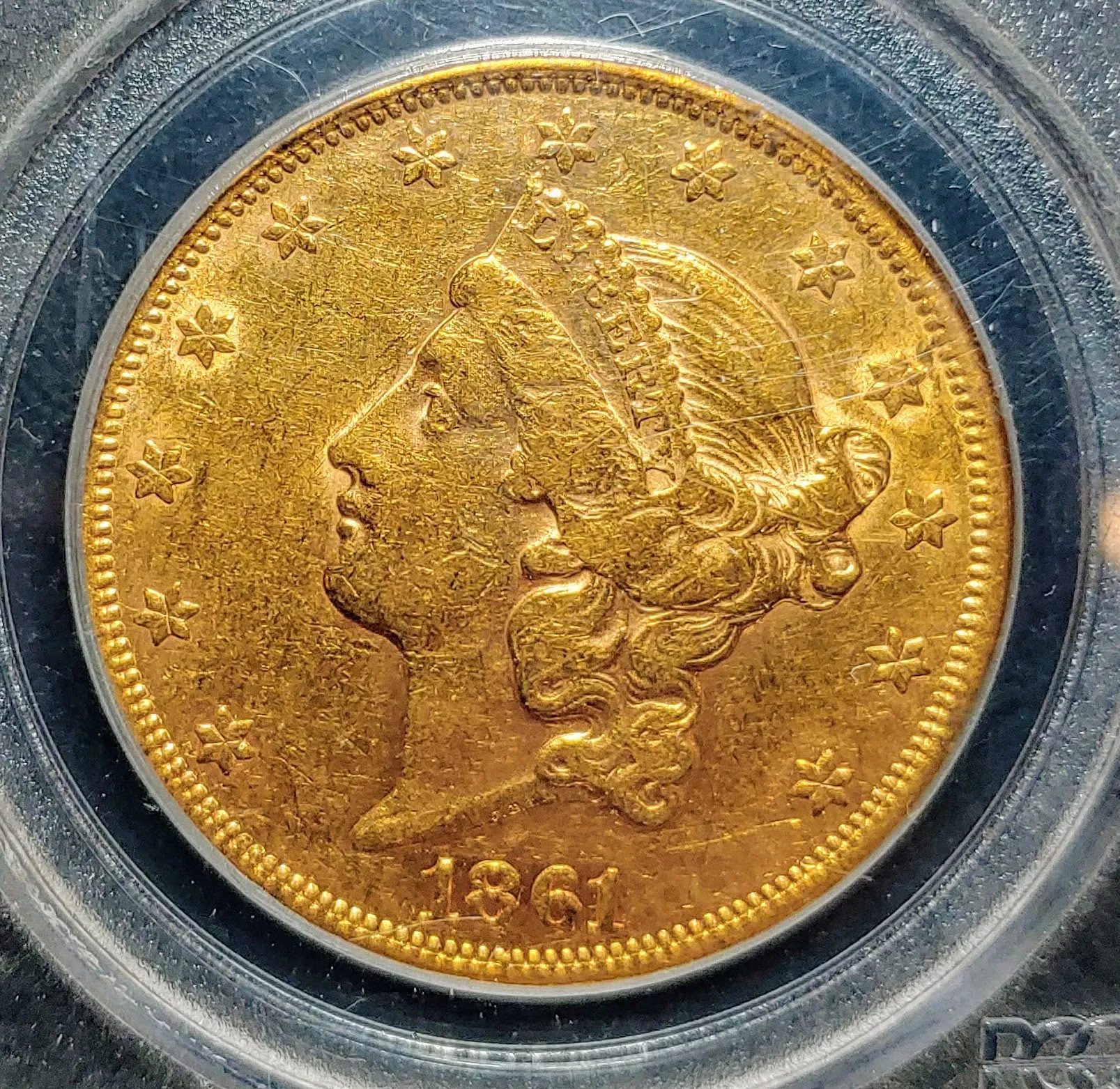 1861 Liberty Head Double Eagle AU-53 (PCGS) - $8K APR Value w/ CoA!