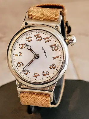 1914 HAMPDEN "No. 400" Trench Watch 15 Jewels U.S. Army Wristwatch
