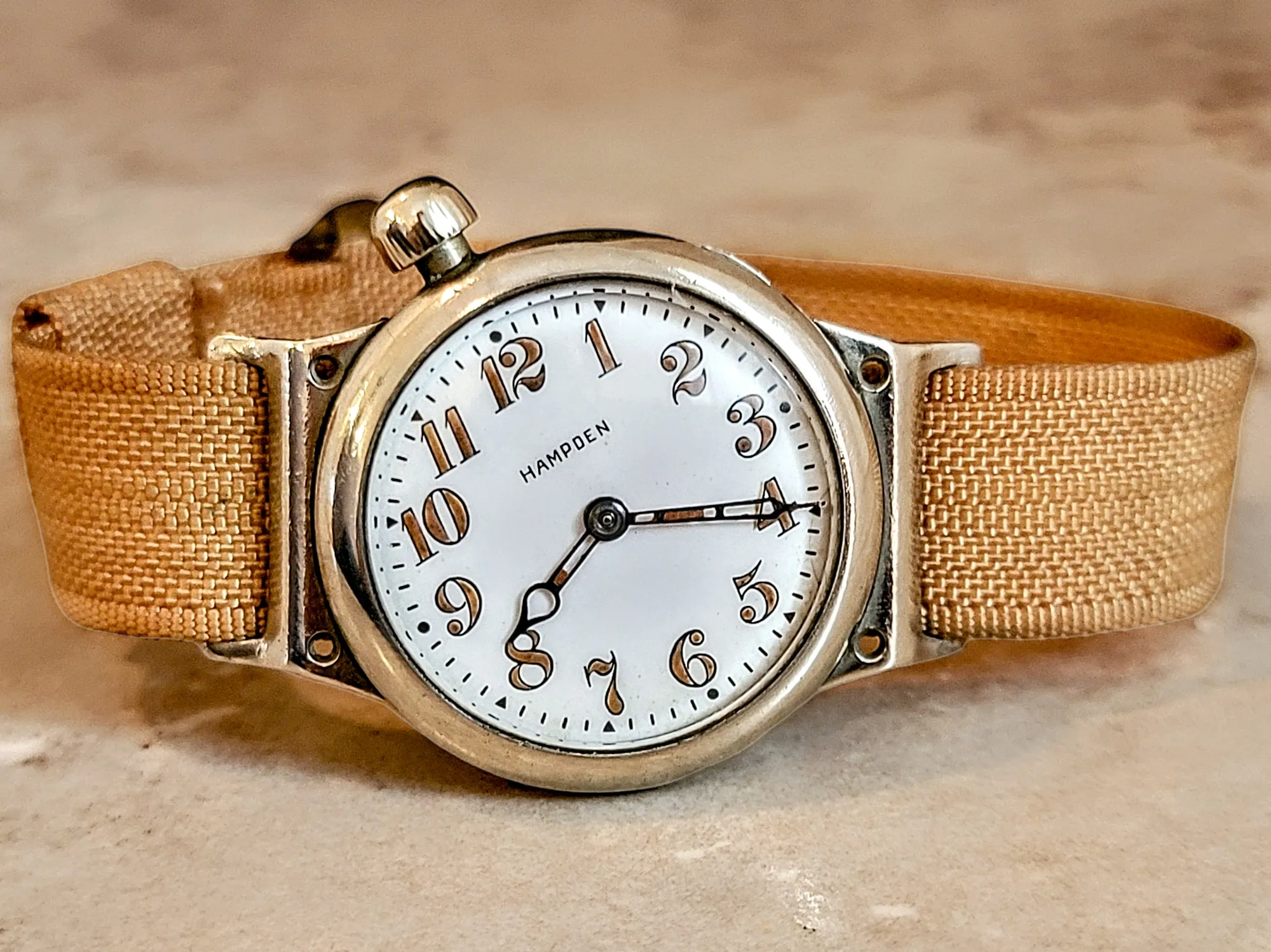 1914 HAMPDEN "No. 400" Trench Watch 15 Jewels U.S. Army Wristwatch