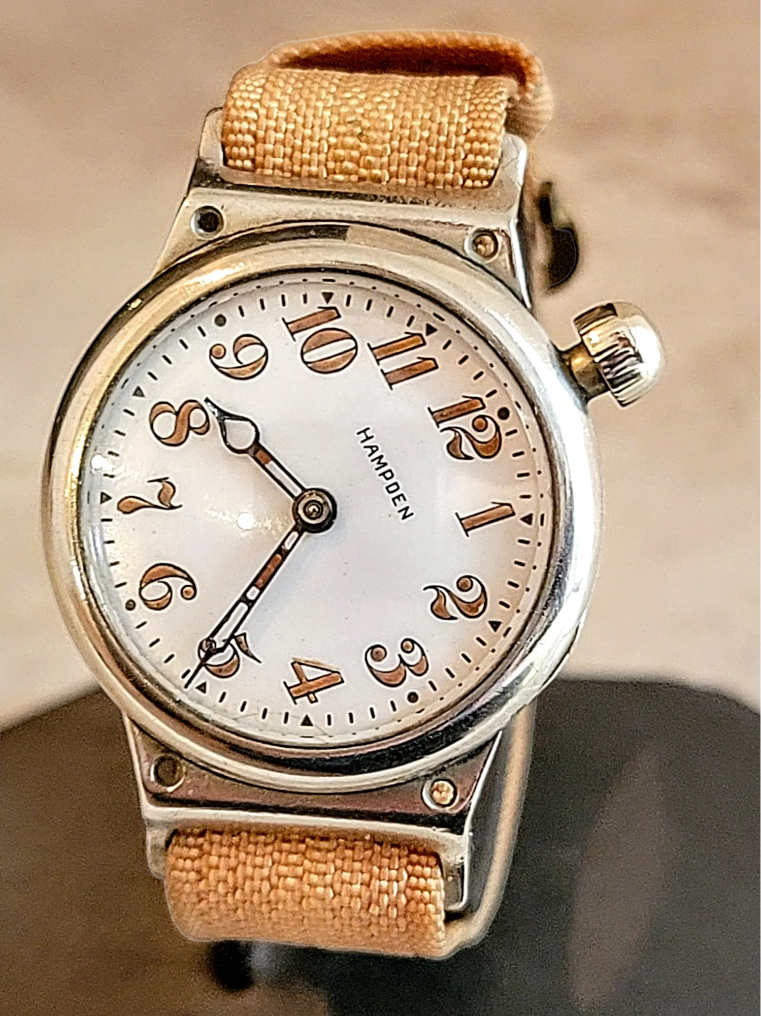 1914 HAMPDEN "No. 400" Trench Watch 15 Jewels U.S. Army Wristwatch