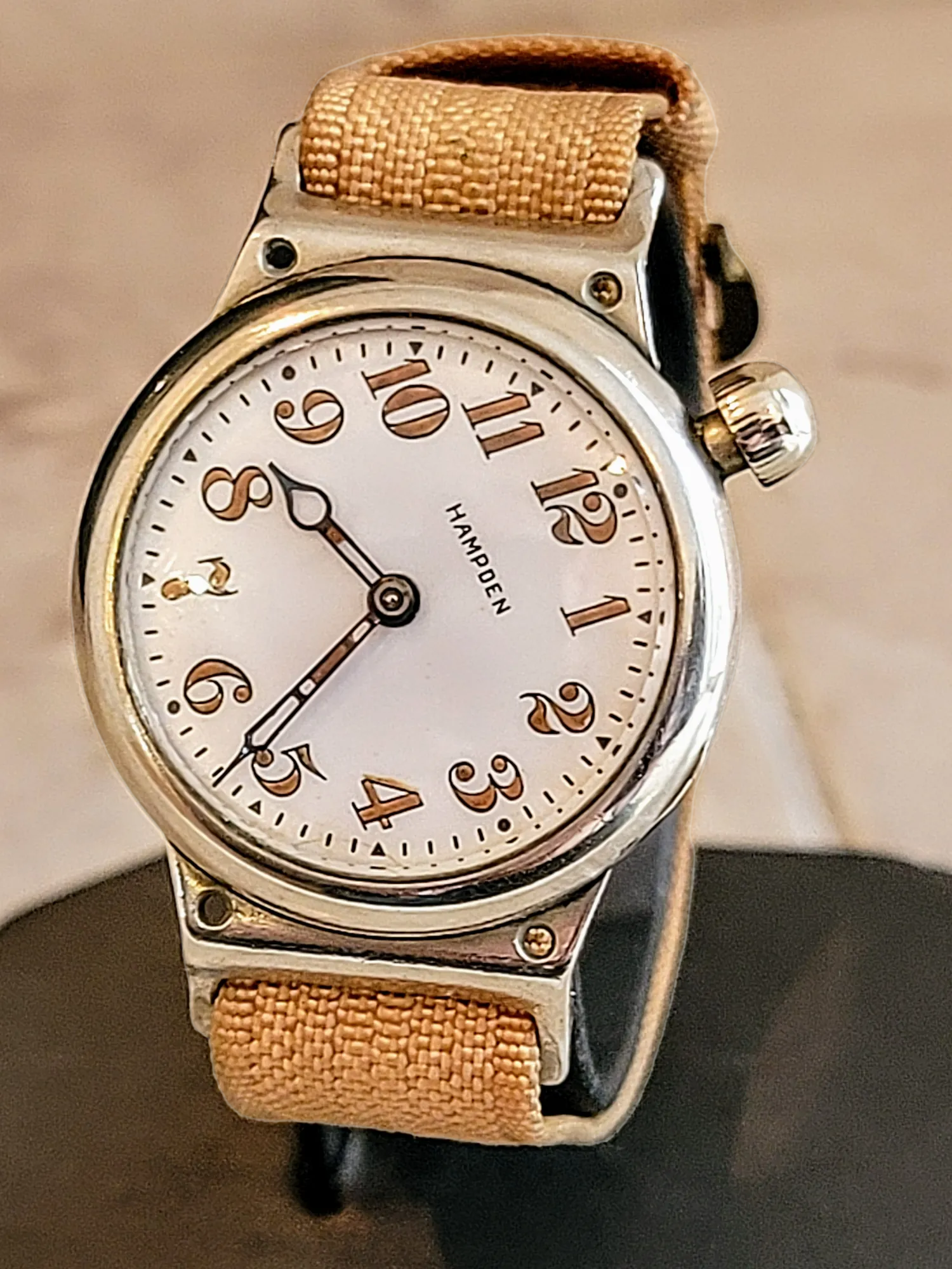 1914 HAMPDEN "No. 400" Trench Watch 15 Jewels U.S. Army Wristwatch