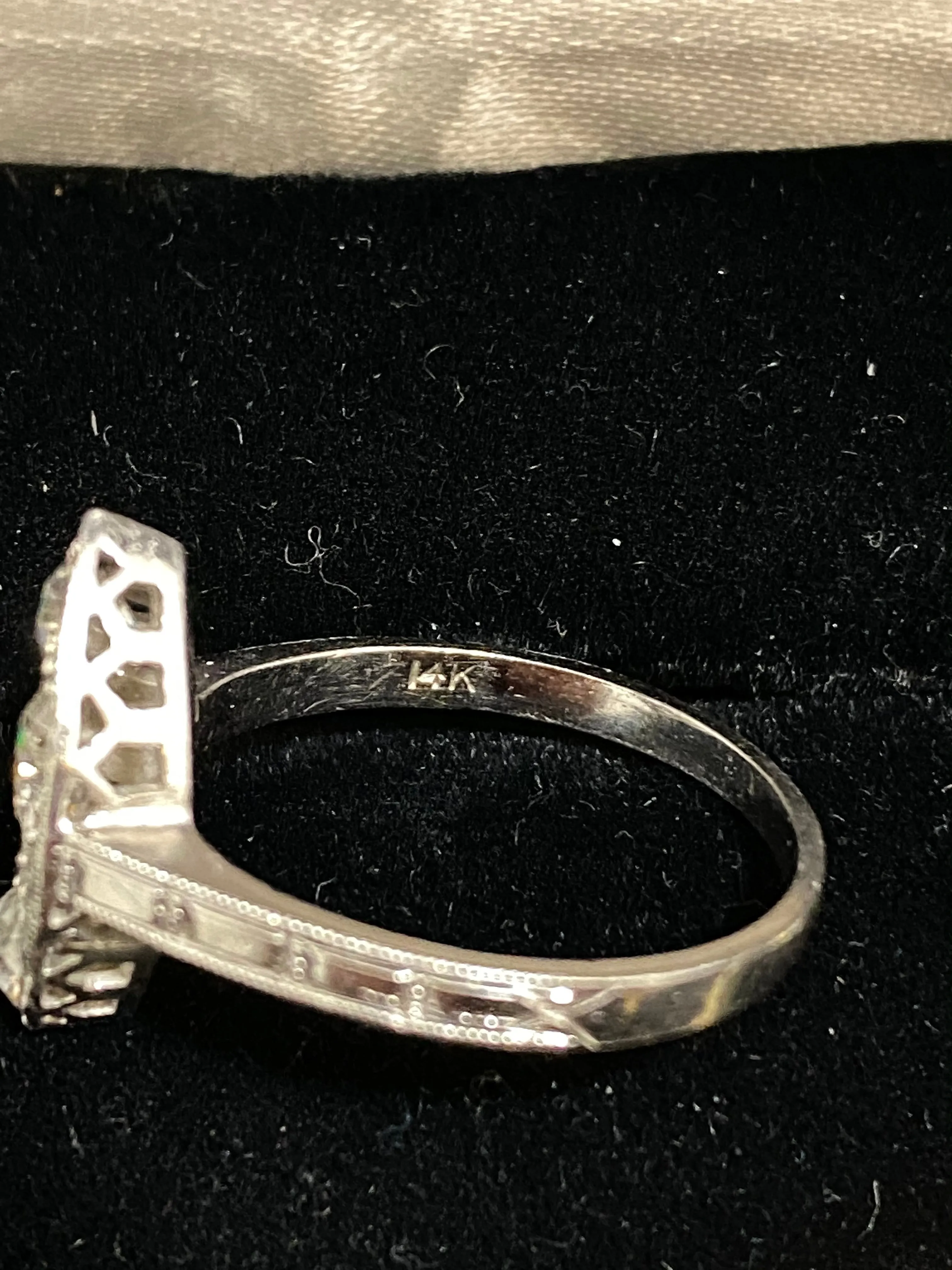 1920 Antique Designer Solid White Gold Ring with 5 Diamonds - $10K Appraisal Value w/ CoA! }