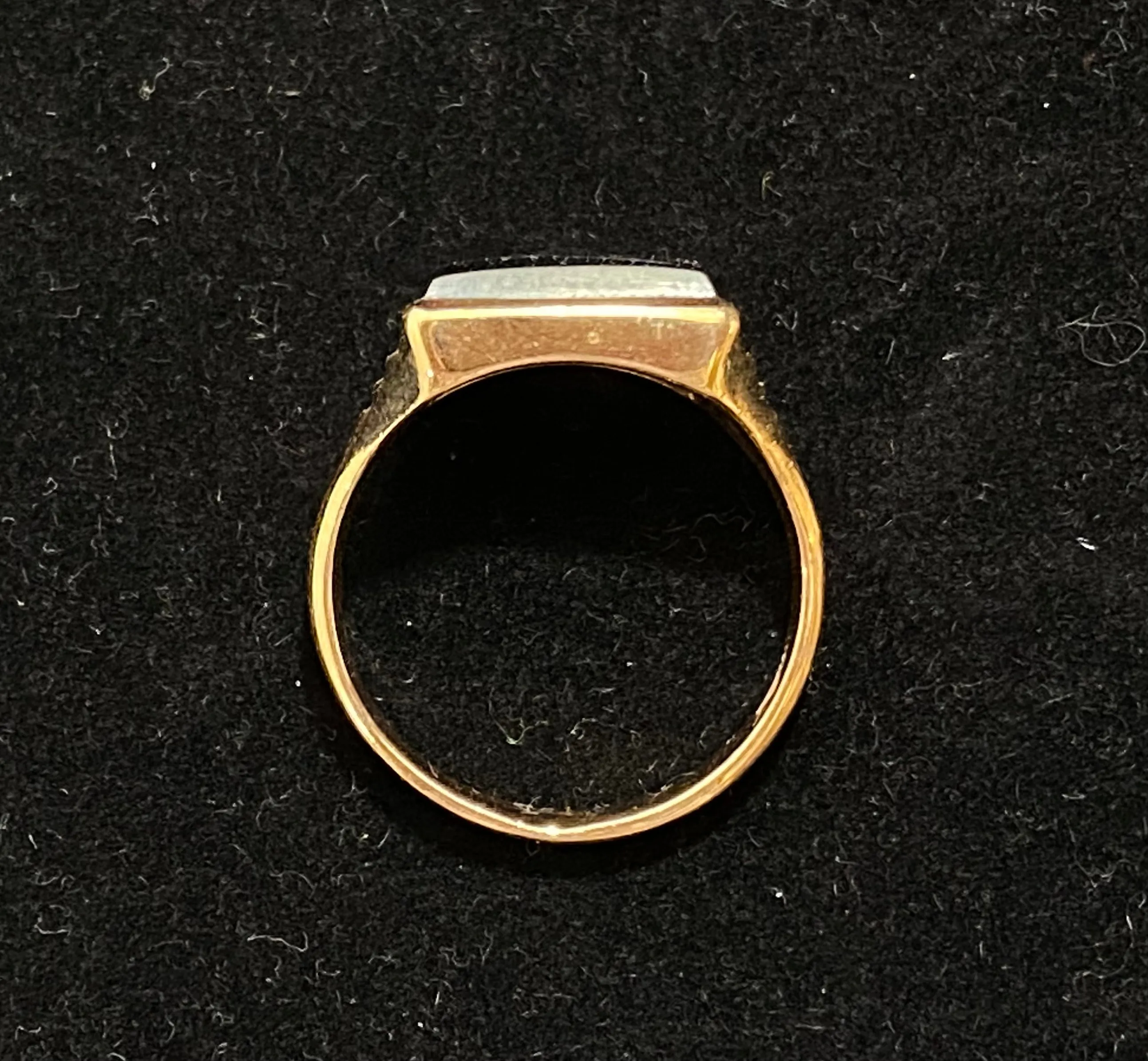 1920’s Church & Co. Designer Solid Yellow Gold with Intaglio Hematite Ring - $5K Appraisal Value w/ CoA! }