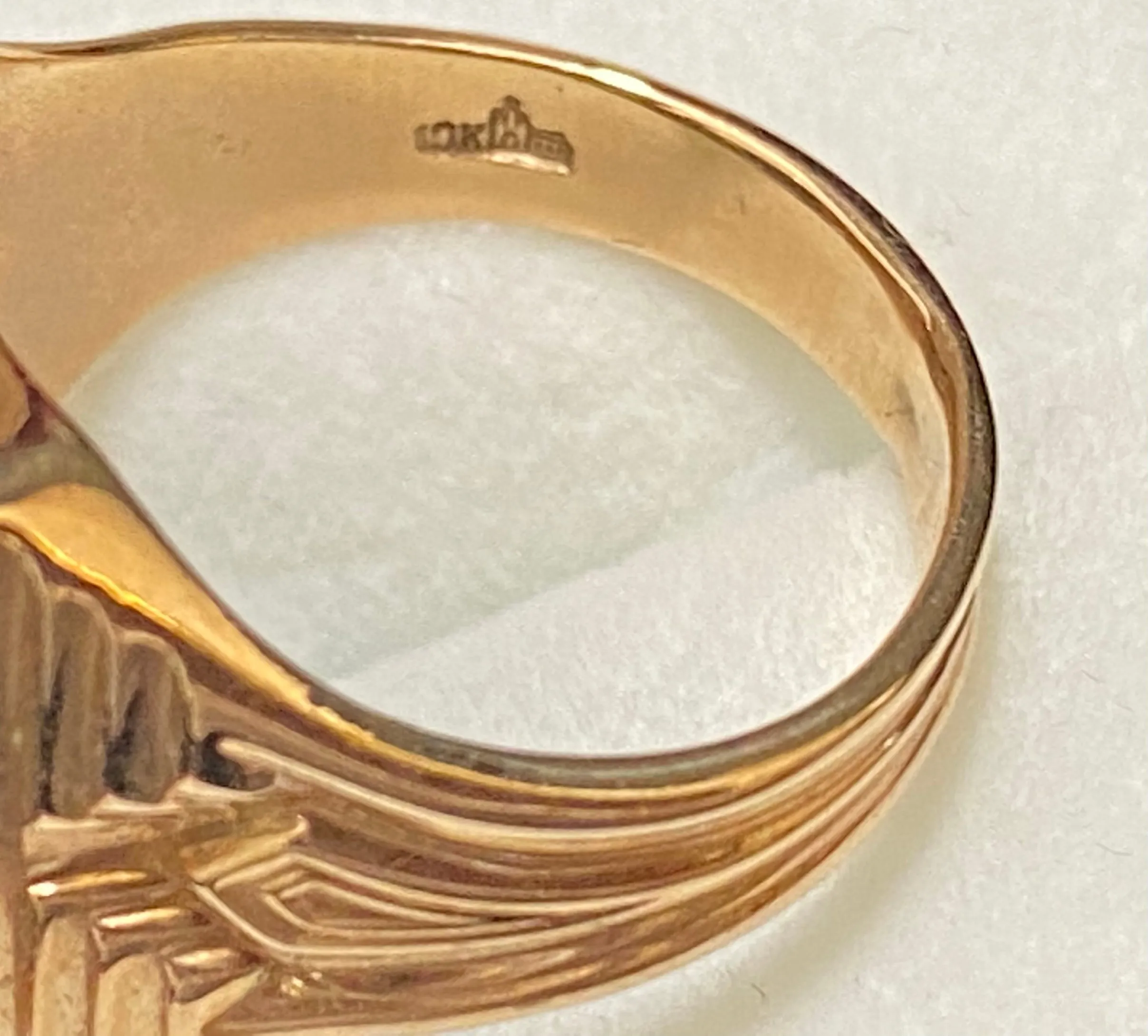1920’s Church & Co. Designer Solid Yellow Gold with Intaglio Hematite Ring - $5K Appraisal Value w/ CoA! }