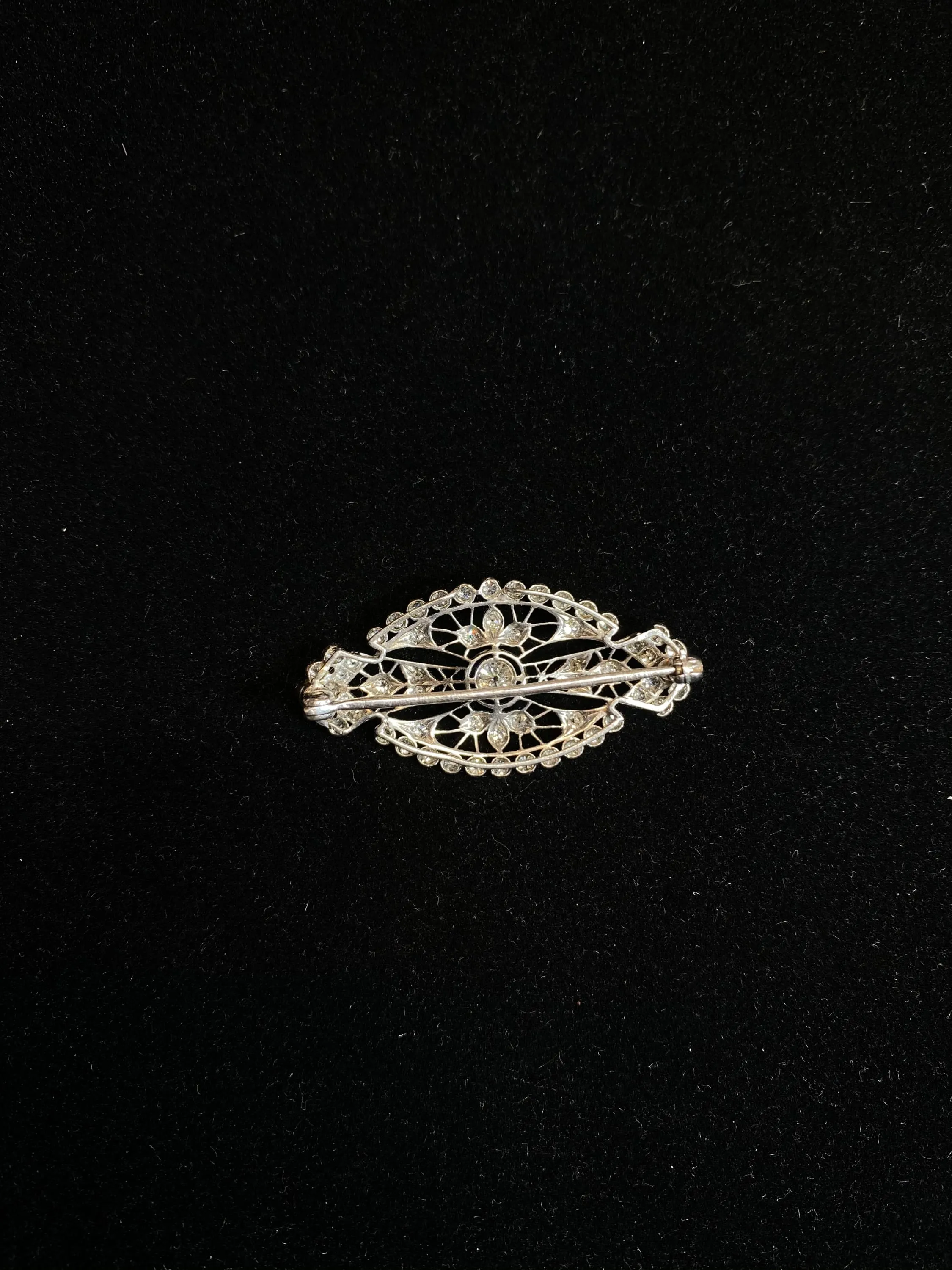 1920’s Victorian Platinum Brooch/Pin w/ 59 Diamonds! - $20K Appraisal Value w/CoA! }