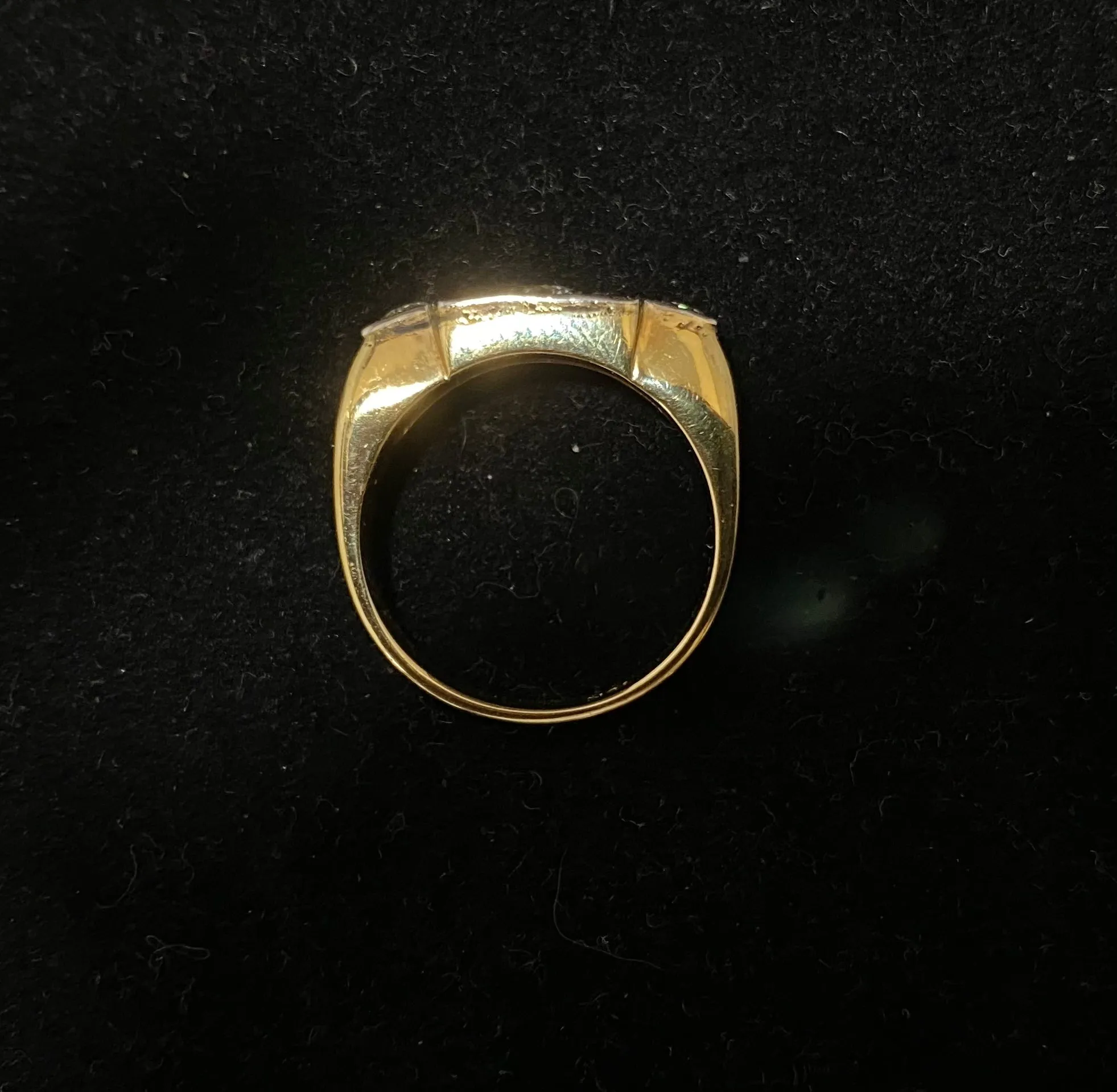 1930’s Antique Design 18K Yellow Gold Diamonds Flat top Ring - $15K Appraisal Value w/ CoA! }