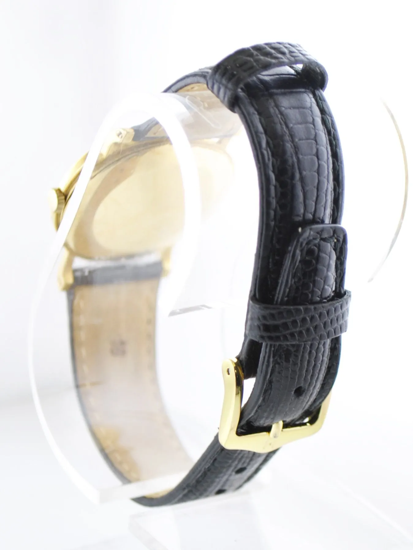 1930's Cartier Mechanic Round Wristwatch on Leather Strap in 18 Karat Yellow Gold - $40K VALUE