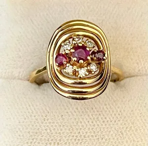 1940s European Designer SYG Diamond & Ruby Ring - $6K Appraisal Value w/CoA!