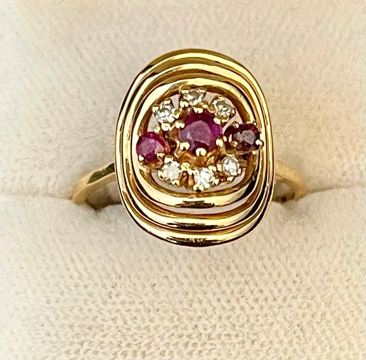 1940s European Designer SYG Diamond & Ruby Ring - $6K Appraisal Value w/CoA!