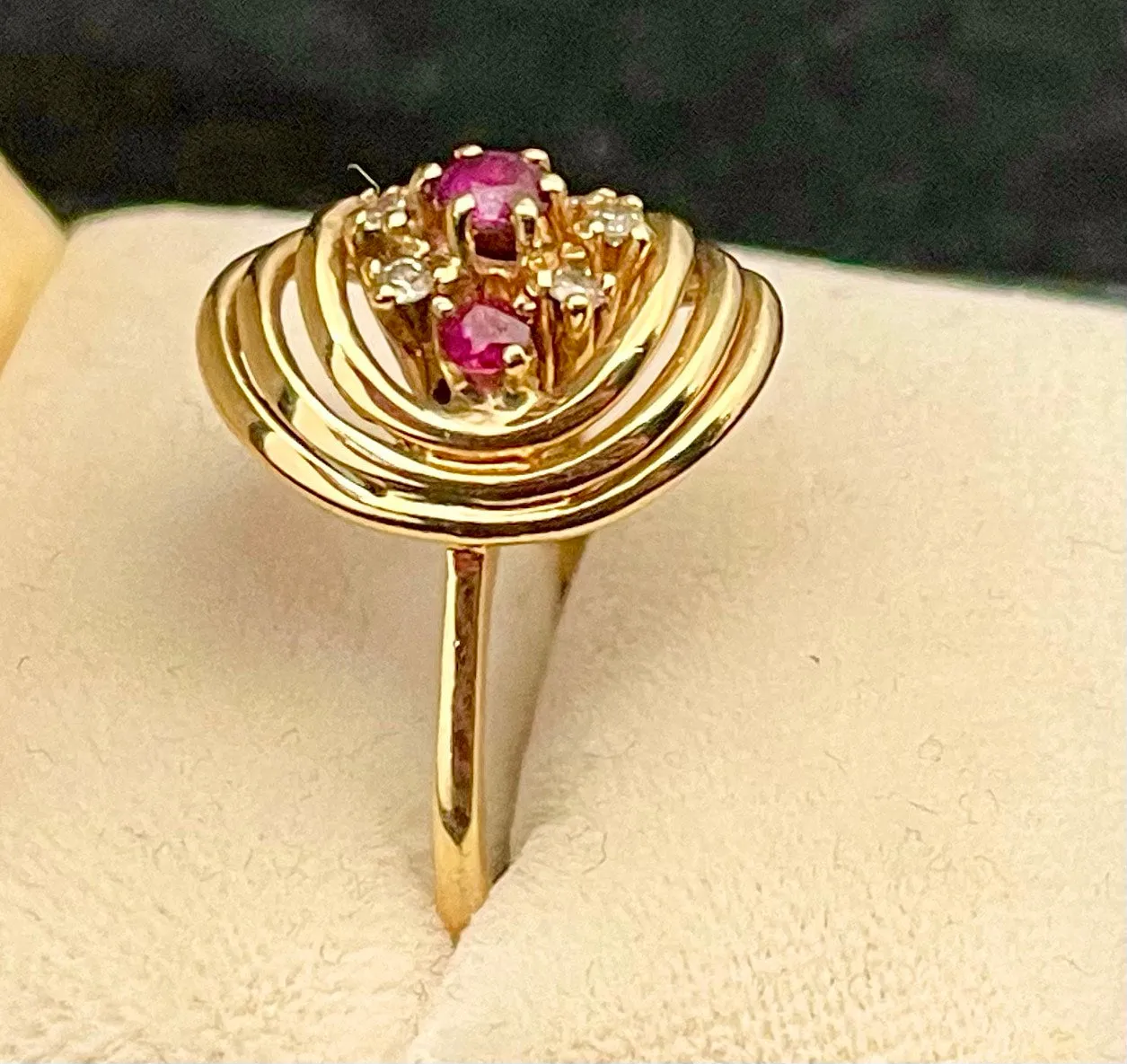 1940s European Designer SYG Diamond & Ruby Ring - $6K Appraisal Value w/CoA!