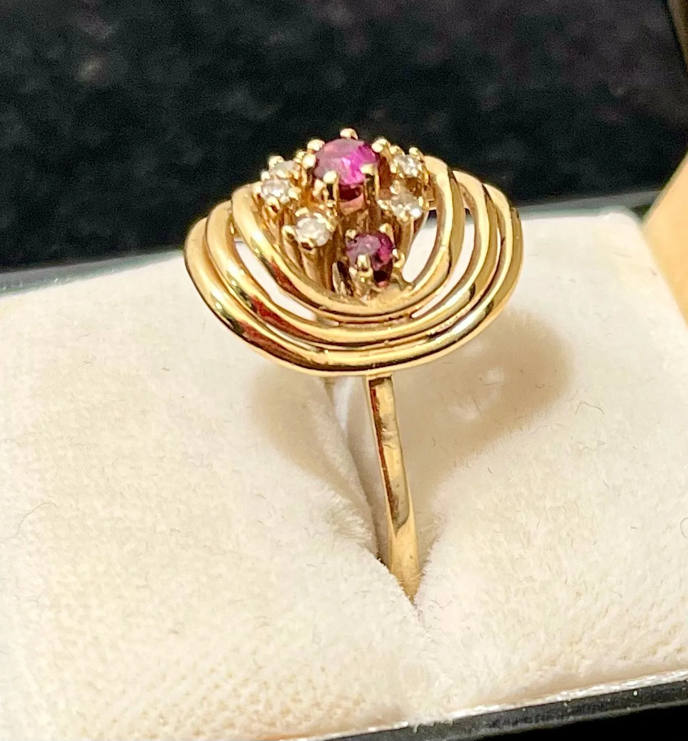 1940s European Designer SYG Diamond & Ruby Ring - $6K Appraisal Value w/CoA!