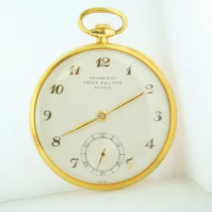 1940s Patek Philippe for Tiffany & Co. Elegant Ultra Thin Pocket Watch in 18K Gold  - $25K VALUE