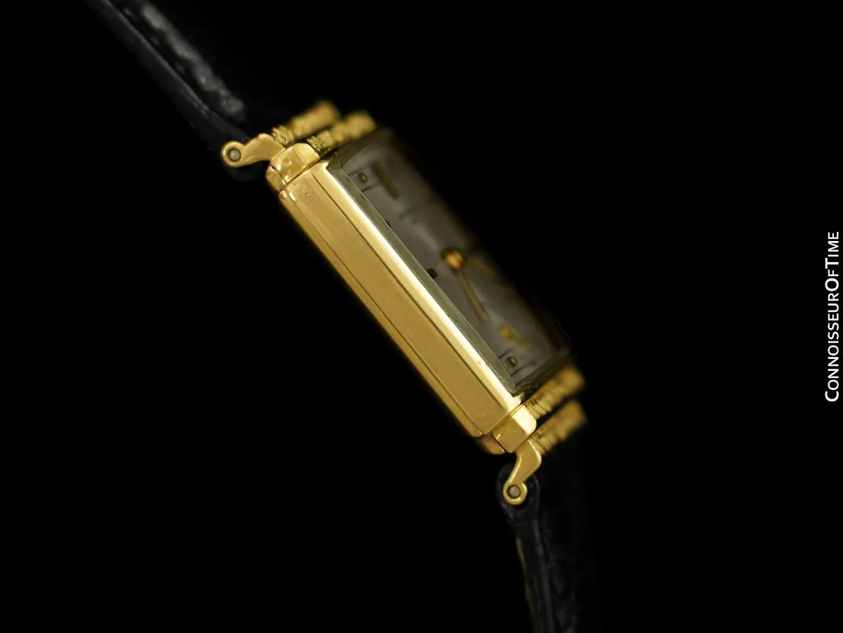 1946 Patek Philippe Vintage Mens Late Art Deco Handwound Watch with Stepped Lugs - 18K Gold