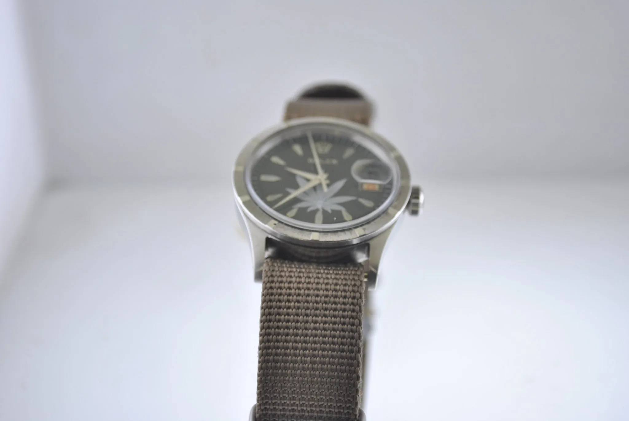 1950s Rolex Automatic in SS with Cannabis/Marijuana Leaf Dial and Date Feature - $20K VALUE