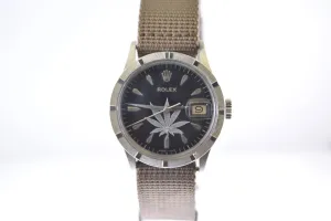 1950s Rolex Automatic in SS with Cannabis/Marijuana Leaf Dial and Date Feature - $20K VALUE