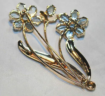 1950s Tiffany & Co. Vintage 20  Carat Aquamarine Flower Brooch in 14K Yellow Gold - $25K VALUE