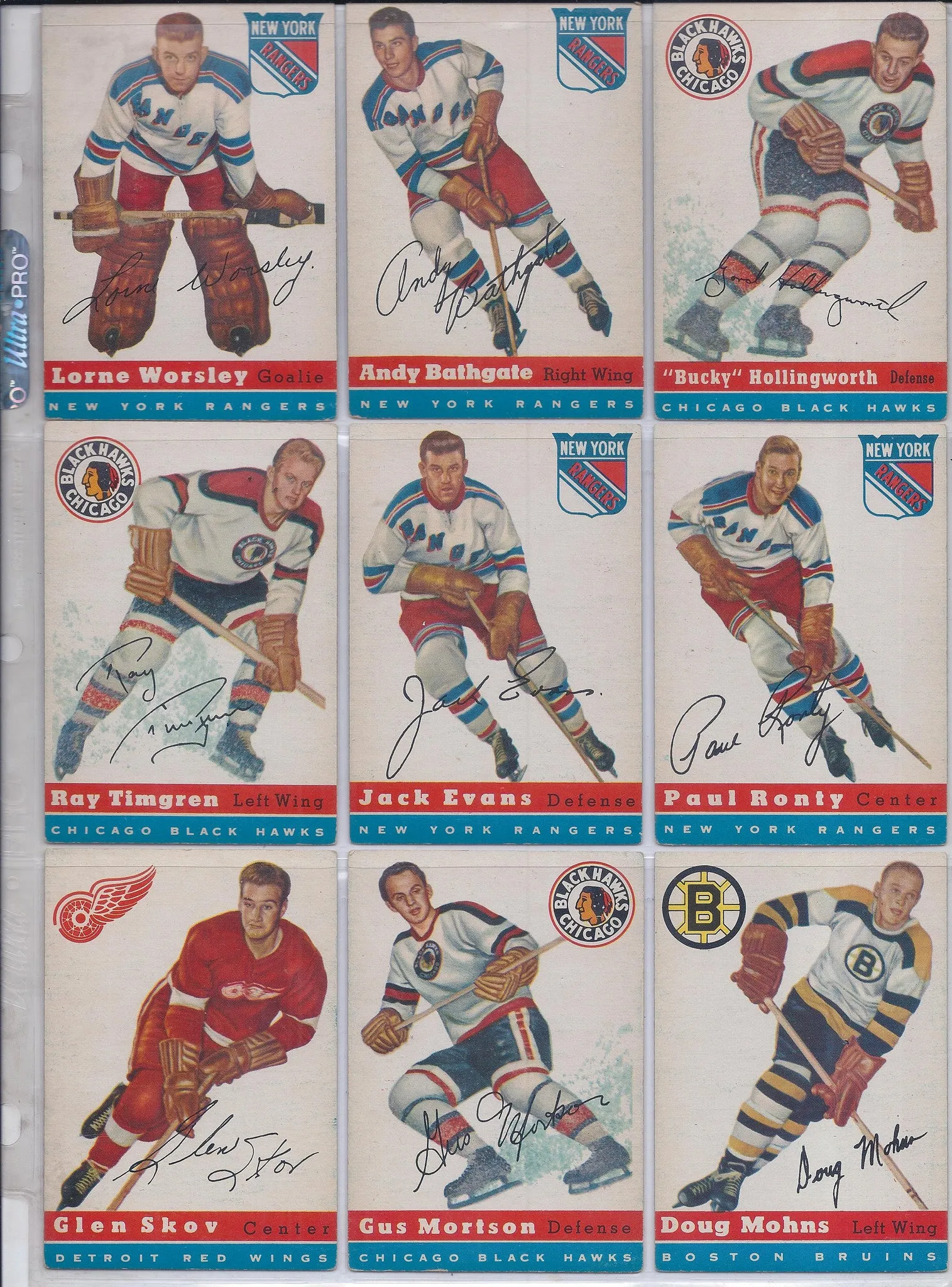 1954-55 Topps Hockey Complete Set of 60 Cards Rare Unique Collection in Extremely Fine Condition $10K VALUE
