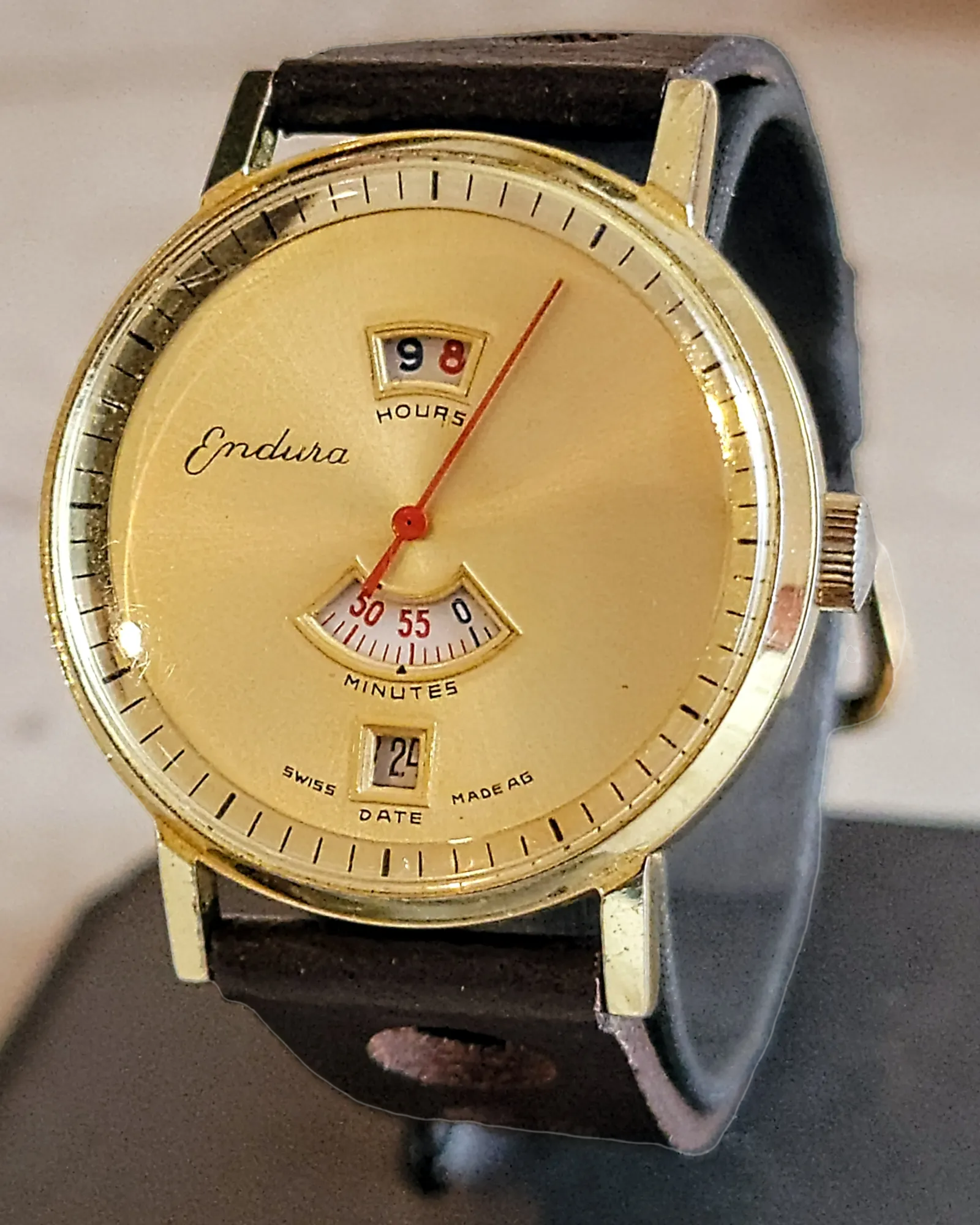 1960's ENDURA Direct Read Watch Digital & Mechanical Watch Cal. EB 8800 Swiss