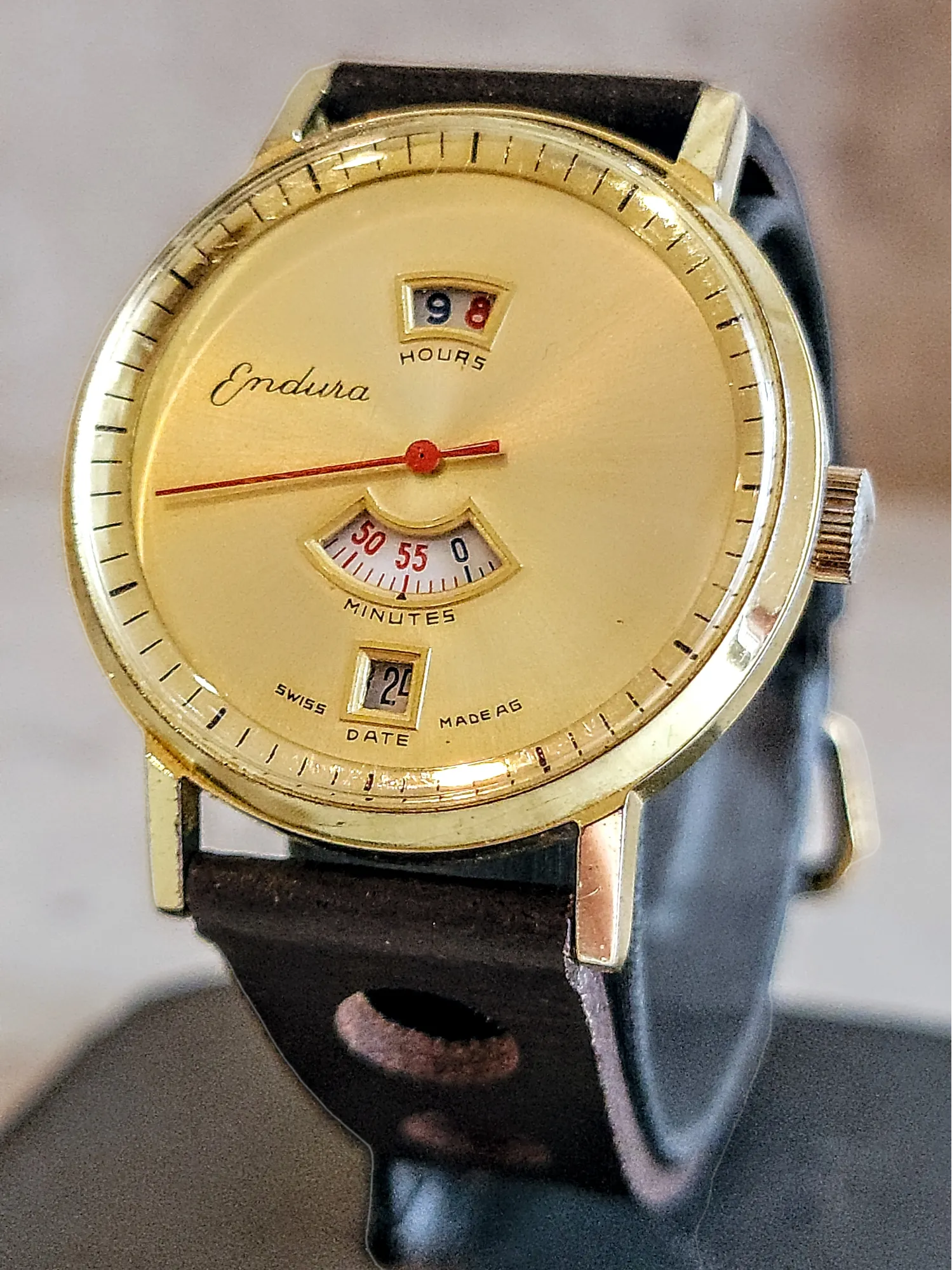 1960's ENDURA Direct Read Watch Digital & Mechanical Watch Cal. EB 8800 Swiss