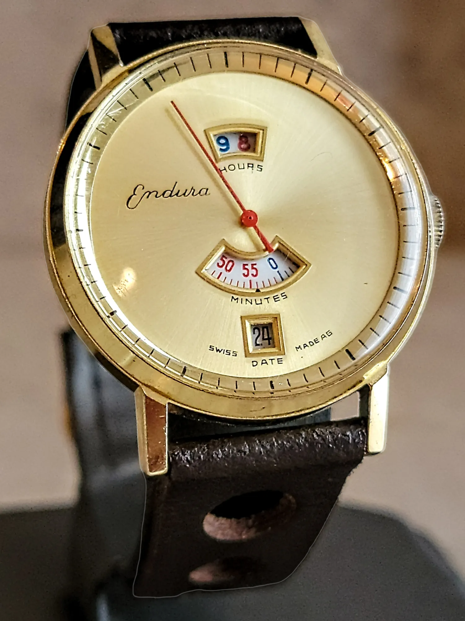 1960's ENDURA Direct Read Watch Digital & Mechanical Watch Cal. EB 8800 Swiss