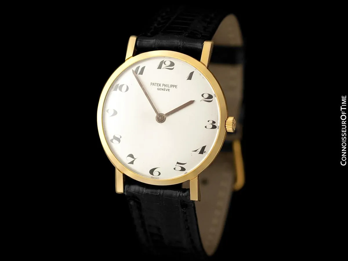 1966 Patek Philippe Vintage Mens Midsize "Ultra Thin" Wristwatch, Ref. 3512 - 18K Gold