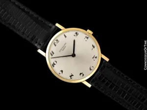 1966 Patek Philippe Vintage Mens Midsize "Ultra Thin" Wristwatch, Ref. 3512 - 18K Gold