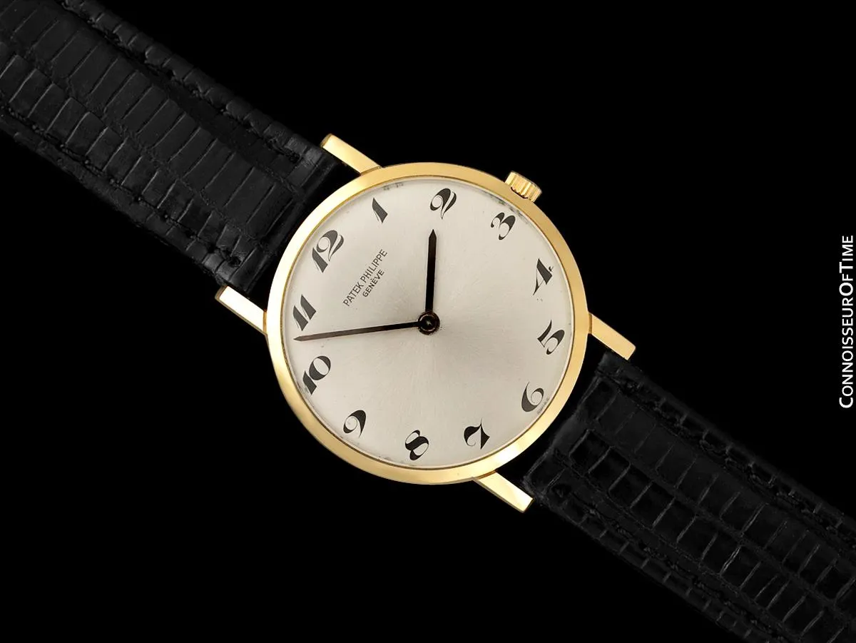1966 Patek Philippe Vintage Mens Midsize "Ultra Thin" Wristwatch, Ref. 3512 - 18K Gold