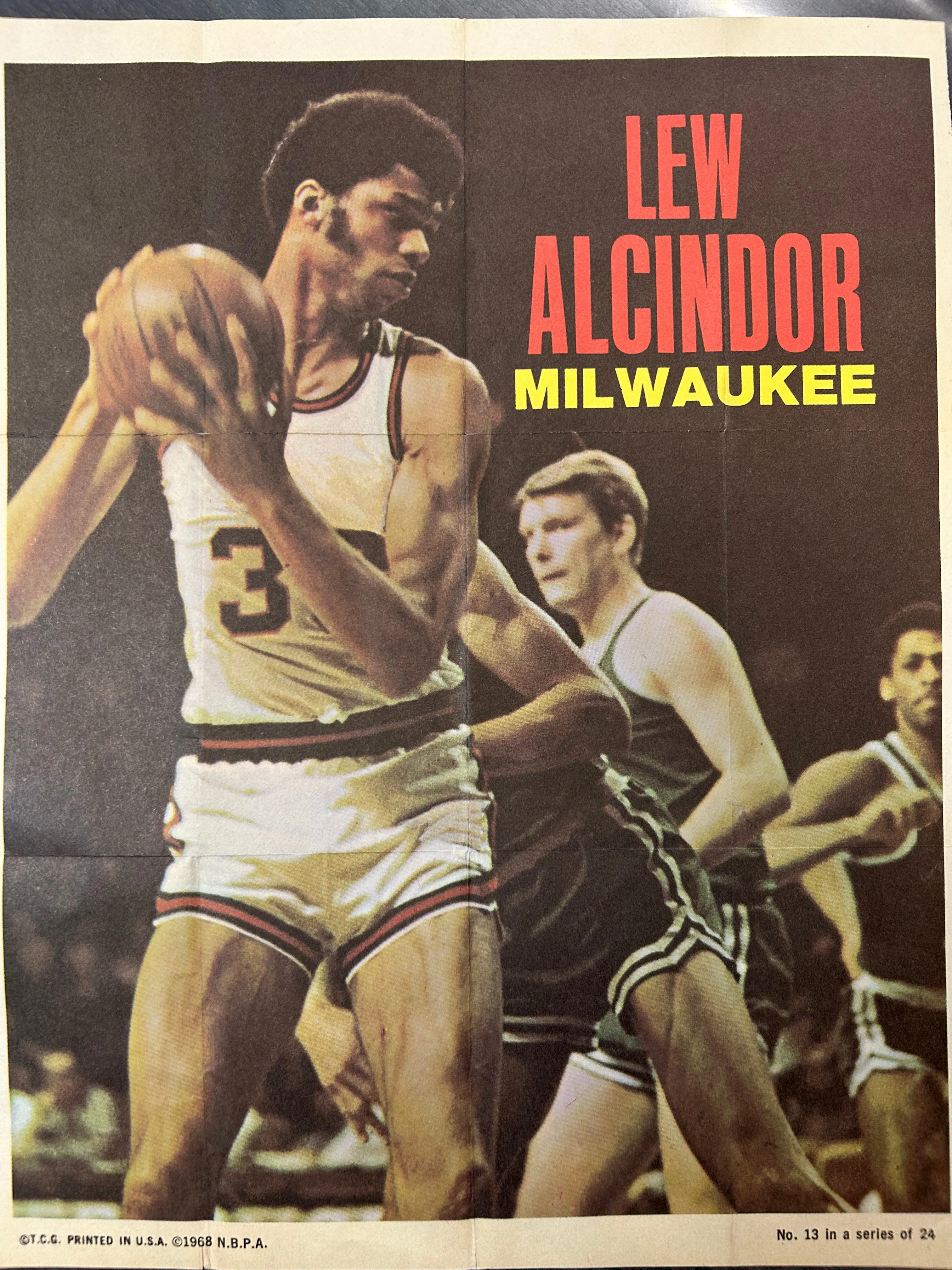 1968 Kareem Abdul-Jabbar Poster Milwaukee Bucks and Boston Celtics- $1K APR w/ C