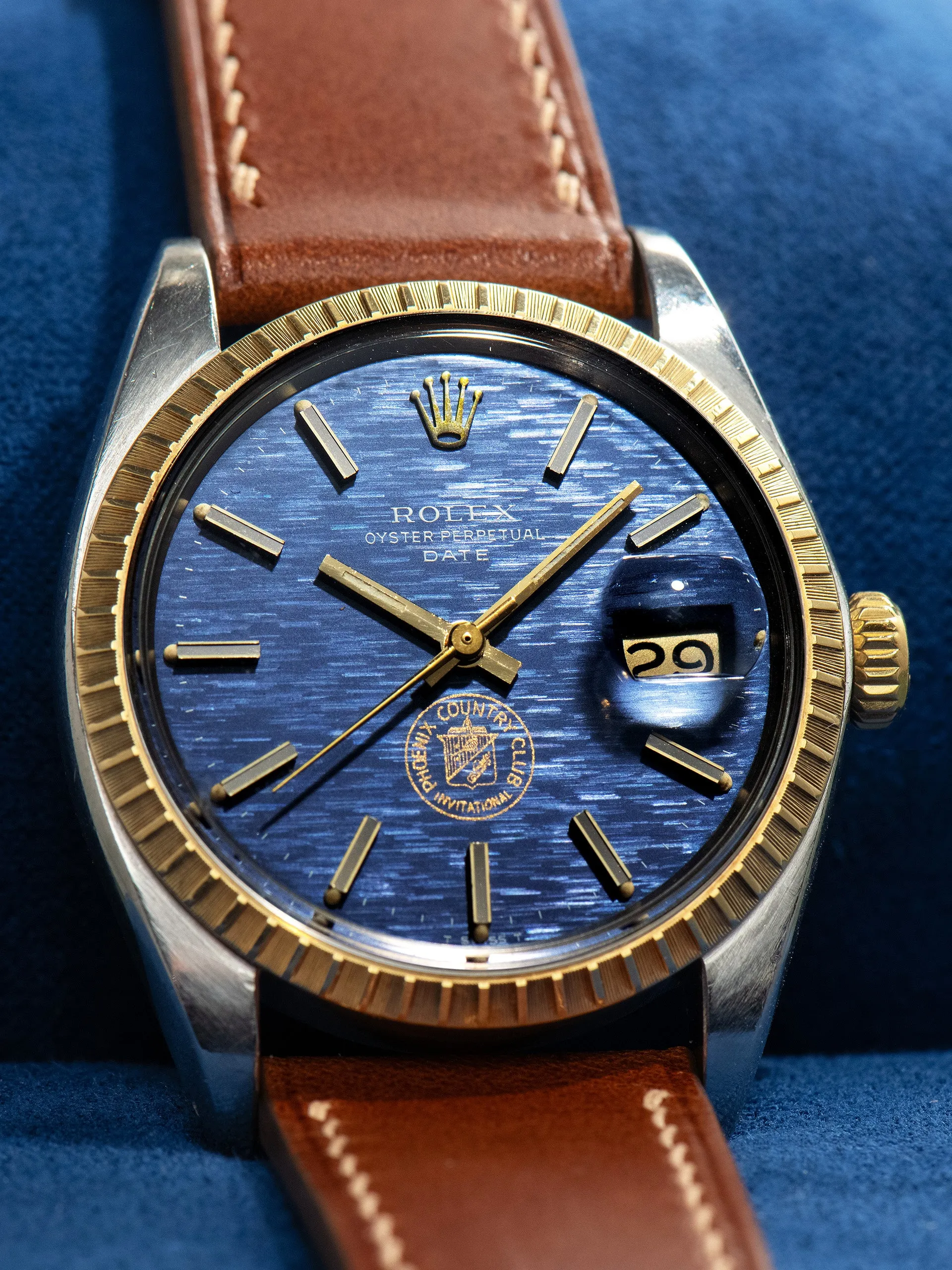 1971 Rolex Two-Tone Oyster-Perpetual Date (Ref. 1505) Blue Mosaic "Phoenix Country Club" Dial