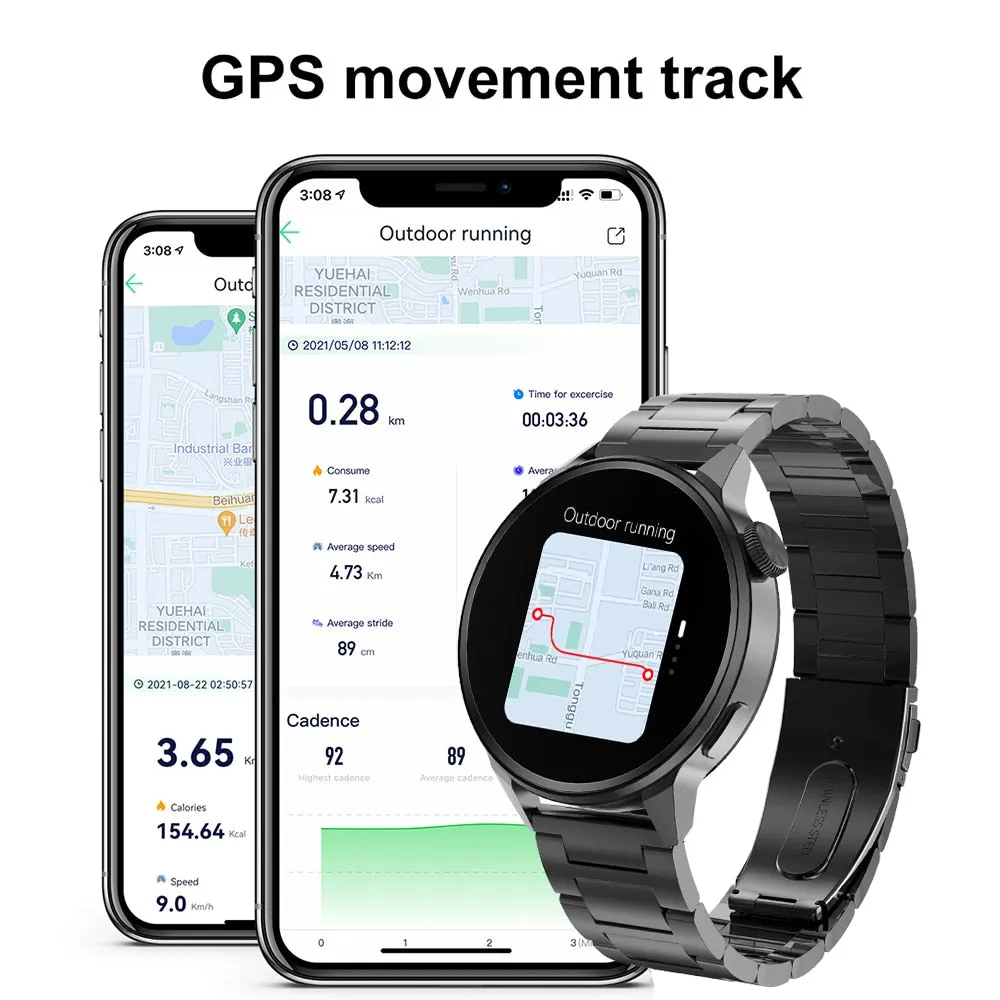 2022 New NFC Smart Watch Men Smart Bluetooth Call Sport GPS Track Smartwatch Women Heart Rate ECG PPG Smartwatch For Android ios