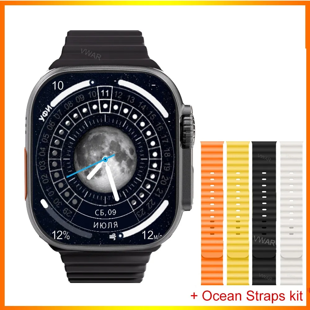 2022 VWAR ZD8 Ultra MAX Smart Watch Series 8 Titanium Alloy 1:1 49mm Case Bluetooth Call NFC ECG IP68 Waterproof Smartwatch Men