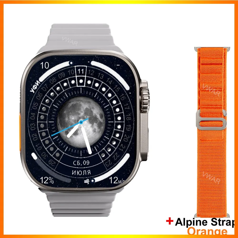 2022 VWAR ZD8 Ultra MAX Smart Watch Series 8 Titanium Alloy 1:1 49mm Case Bluetooth Call NFC ECG IP68 Waterproof Smartwatch Men