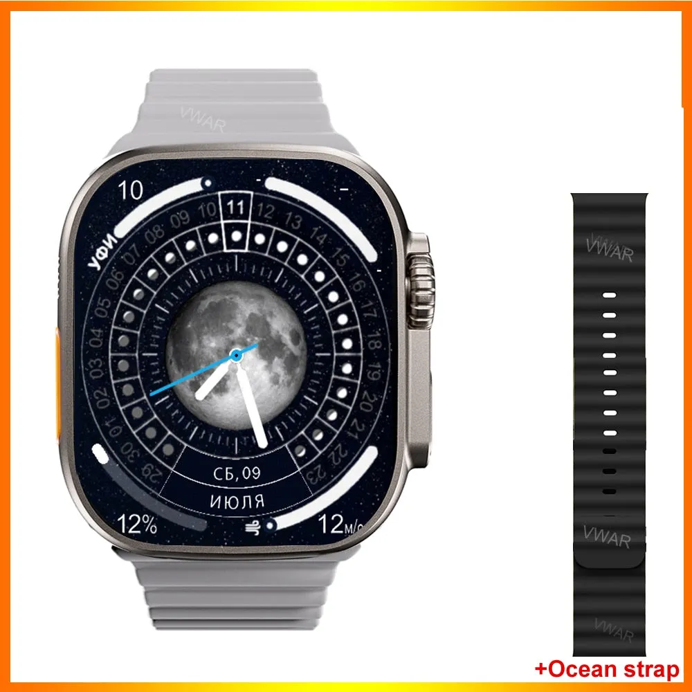 2022 VWAR ZD8 Ultra MAX Smart Watch Series 8 Titanium Alloy 1:1 49mm Case Bluetooth Call NFC ECG IP68 Waterproof Smartwatch Men