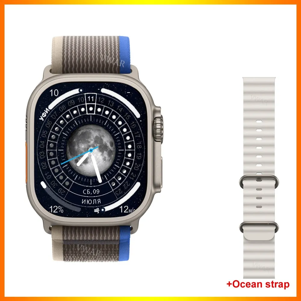 2022 VWAR ZD8 Ultra MAX Smart Watch Series 8 Titanium Alloy 1:1 49mm Case Bluetooth Call NFC ECG IP68 Waterproof Smartwatch Men
