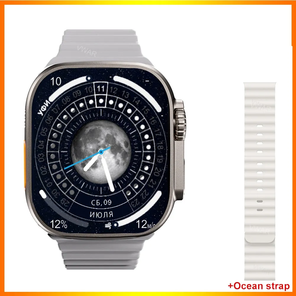 2022 VWAR ZD8 Ultra MAX Smart Watch Series 8 Titanium Alloy 1:1 49mm Case Bluetooth Call NFC ECG IP68 Waterproof Smartwatch Men