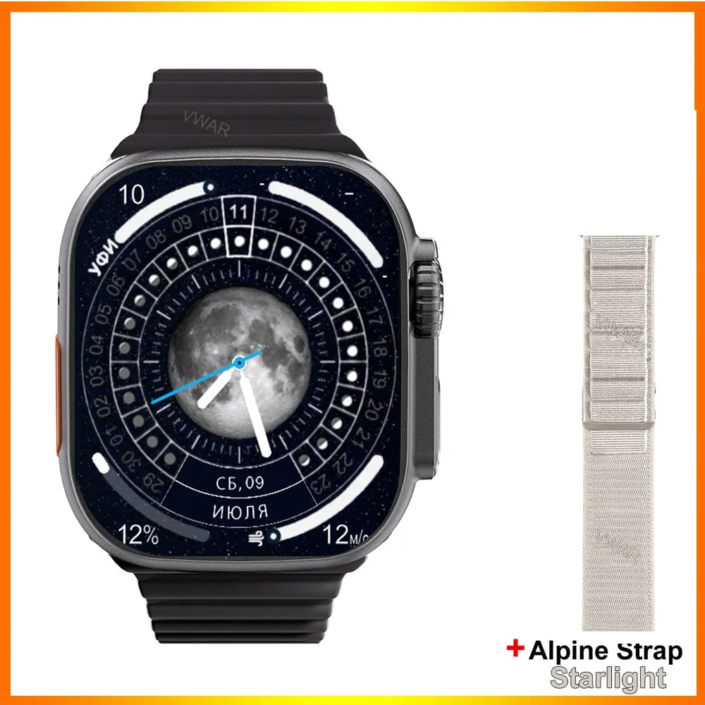 2022 VWAR ZD8 Ultra MAX Smart Watch Series 8 Titanium Alloy 1:1 49mm Case Bluetooth Call NFC ECG IP68 Waterproof Smartwatch Men