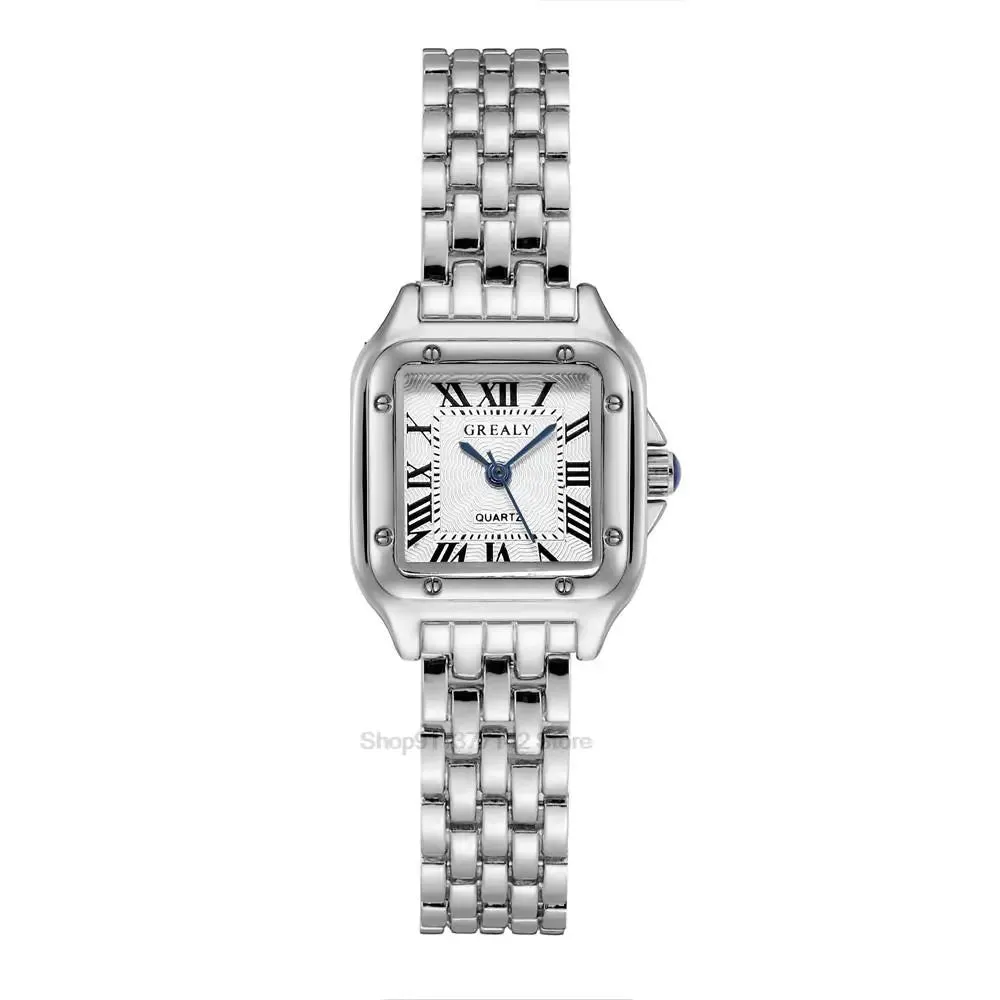 2023 Luxury Women's Fashion Square Watches Gold Alloy Strap Ladies Quartz Wristwatches Qualities Female Roman Scale Clock