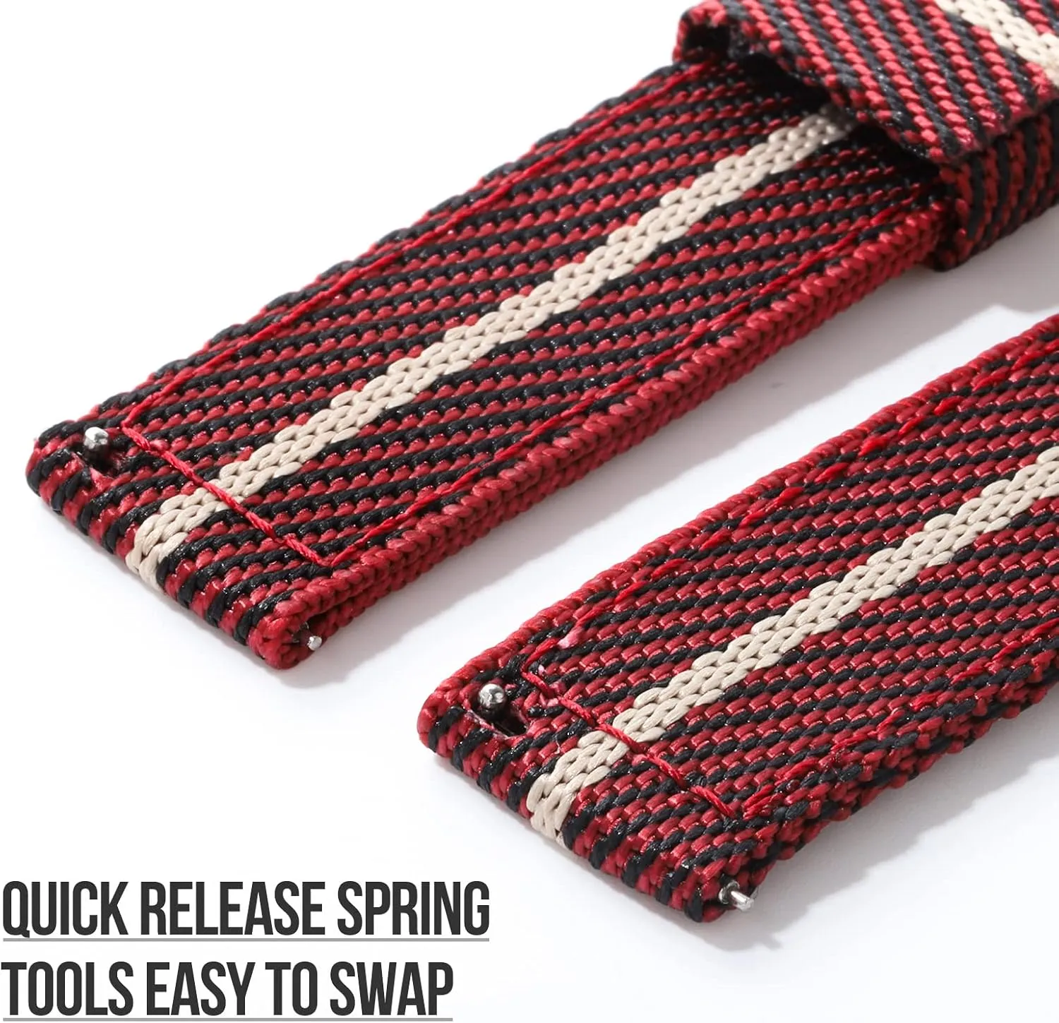 20mm 22mm Fast Release Nylon Watch band with Stainless Steel Buckle, Two-Piece Waterproof Nylon Watch Strap for Men and Women