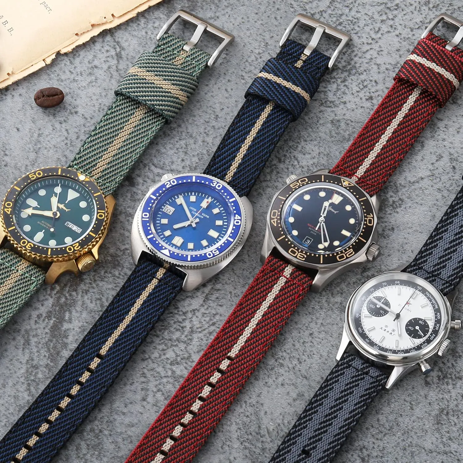 20mm 22mm Fast Release Nylon Watch band with Stainless Steel Buckle, Two-Piece Waterproof Nylon Watch Strap for Men and Women
