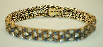 5  Carat Diamond & 6.5 Carat Sapphire Triple Row Tennis Bracelet in 18K Gold - $40K VALUE