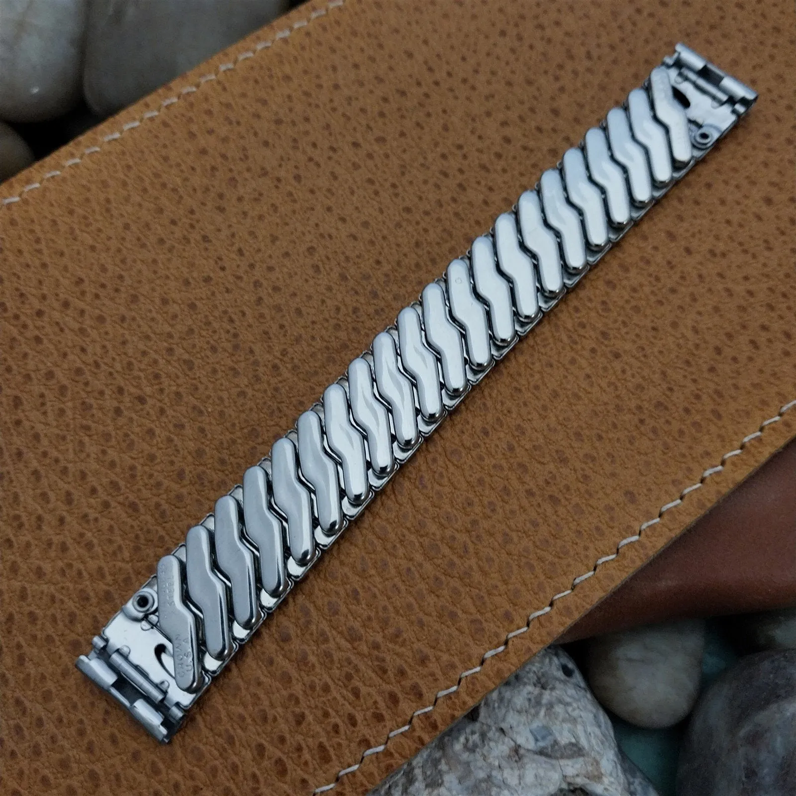 5/8" Crown USA 1950s Short Stainless Steel Expansion nos Vintage Watch Band