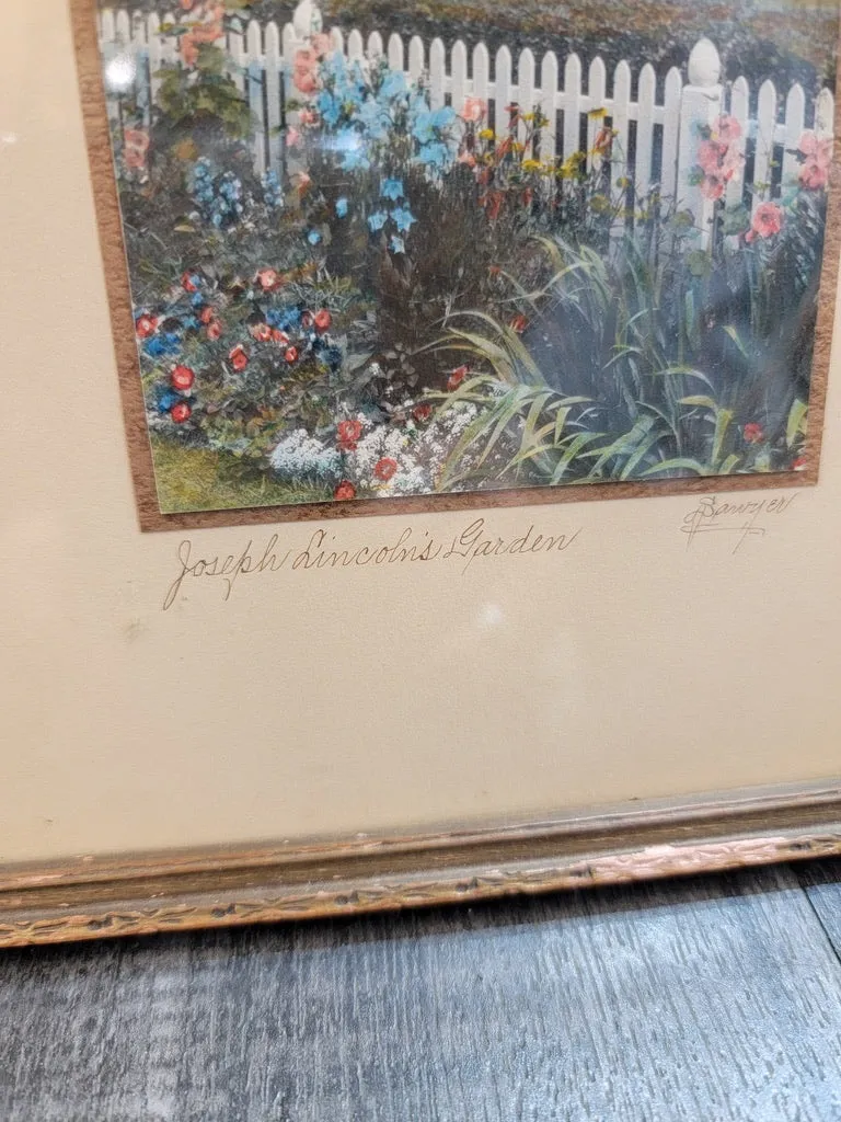 6' x 8' JOSEPH LINCOLN'S GARDEN BY CHARLES SAWYER FRAMED CIRCA 1930 - $1K APR COA!