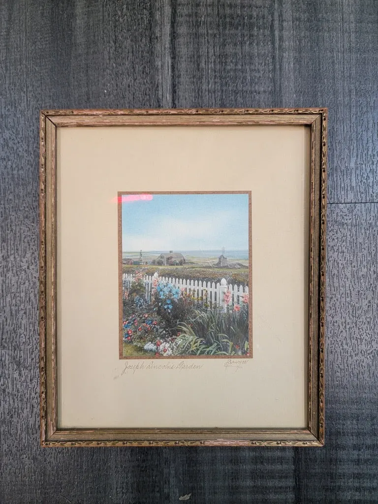 6' x 8' JOSEPH LINCOLN'S GARDEN BY CHARLES SAWYER FRAMED CIRCA 1930 - $1K APR COA!