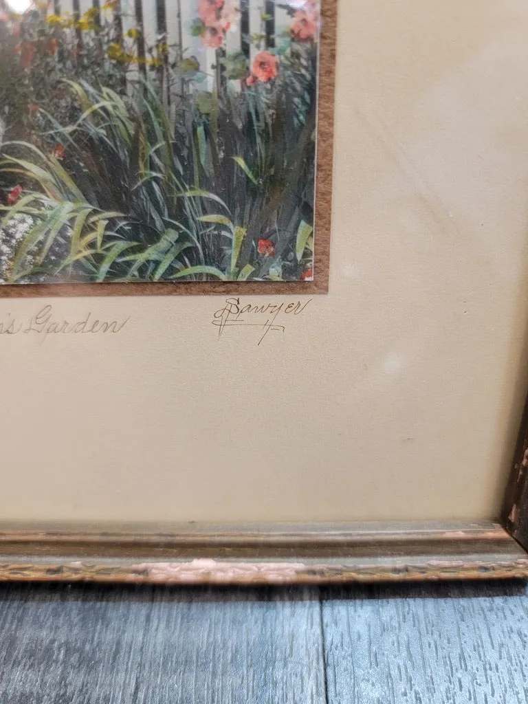 6' x 8' JOSEPH LINCOLN'S GARDEN BY CHARLES SAWYER FRAMED CIRCA 1930 - $1K APR COA!