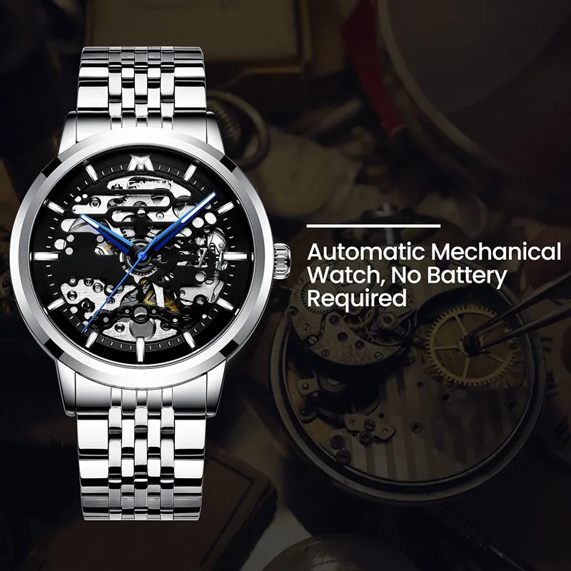 8204M | Mechanical Men Watch | Stainless Steel Band