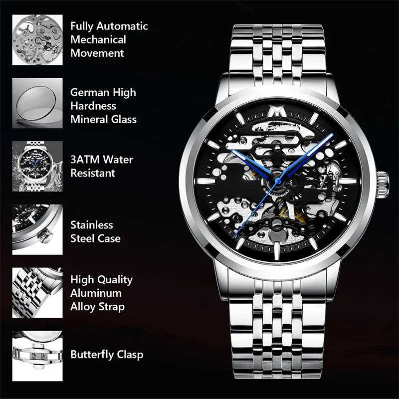 8204M | Mechanical Men Watch | Stainless Steel Band